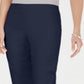 Calça Capri Feminina com Controle de Barriga e Botões JM Collection Azul Tamanho P