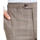 Calça de terno masculina Michael Kors Classic-Fit Airsoft Stretch Birdseye Windowpane, marrom, tamanho 36x32