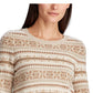 Suéter Ralph Lauren Fair Isle Crewneck Feminino Marrom Tamanho Médio