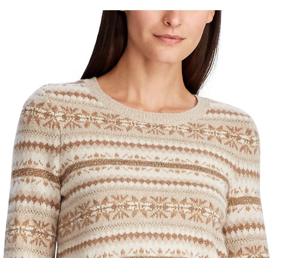 Suéter Ralph Lauren Fair Isle Crewneck Feminino Marrom Tamanho Médio
