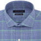 Camisa social masculina Tommy Hilfiger Classic Regular Fit, sem passar a ferro, THFlex Supima Performance Stretch, azul xadrez, tamanho 16X34-35