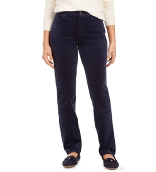 Calça feminina Charter Club Petite Lexington Veludo cotelê azul tamanho 6 P