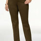 Calça feminina estilo &amp; co com controle de barriga, perna reta, verde, tamanho 10 S