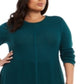 Suéter túnica feminino com costura frontal plus size verde Style &amp; Co -0X