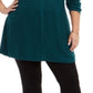Suéter túnica feminino com costura frontal plus size verde Style &amp; Co -0X