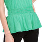 Blusa feminina estilo peplum com mangas amarradas Maison Jules, verde, tamanho pequeno