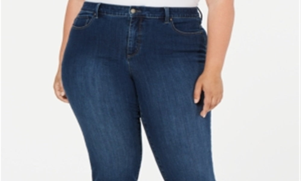 Calça jeans skinny feminina Charter Club Plus Windham Tummy Control, azul, tamanho 22W