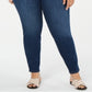 Calça jeans skinny feminina Charter Club Plus Windham Tummy Control, azul, tamanho 22W