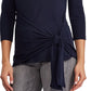 Ralph Lauren Blusa Feminina Manga 3/4 Gola Canoa Azul Tamanho P