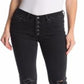 Calça jeans feminina VIGOSS Gwen Kick Flare desgastada, preta, tamanho 29