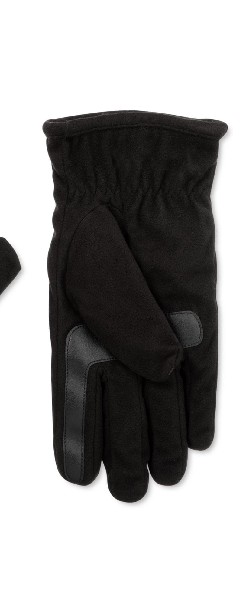 Luva impermeável masculina Isotoner com forro macio Sherpa e tela sensível ao toque, preta, tamanho médio