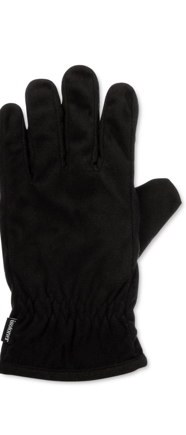 Luva impermeável masculina Isotoner com forro macio Sherpa e tela sensível ao toque, preta, tamanho médio