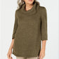 Karen Scott Suéter Feminino Gola Redonda Manga 3/4 Verde Tamanho Pequeno