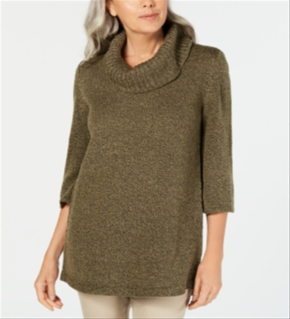 Karen Scott Suéter Feminino Gola Redonda Manga 3/4 Verde Tamanho Pequeno