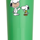 Cantil de aço inoxidável verde de 473 ml da Peanuts Collection Snoopy &amp; Charlie Brown, tamanho único