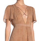 Material Girl Vestido Feminino Manga Curta MIDI Hi Lo Marrom Tamanho XS