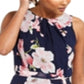 Vestido midi com estampa floral feminino Jessica Howard, azul, tamanho 4, pequeno