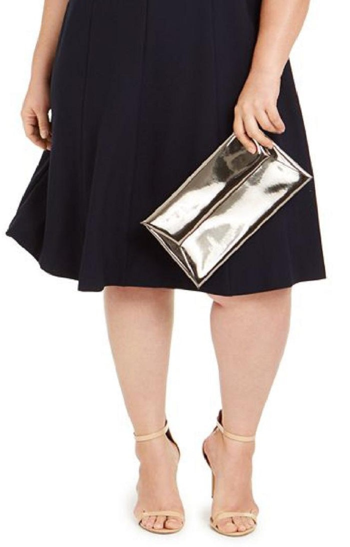 Vestido longo com babados Jessica Howard feminino, tamanho 16W, preto