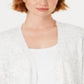 Karen Scott Cardigan Feminino com Canelado e Manga Longa, Branco, Tamanho Médio