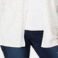 Karen Scott Cardigan Feminino com Canelado e Manga Longa, Branco, Tamanho Médio