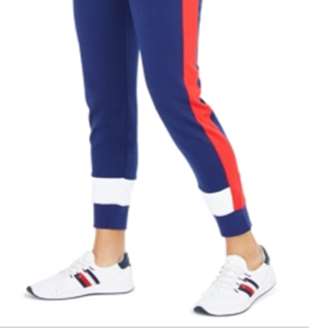 Calça jogger feminina Tommy Hilfiger Colorblocked azul tamanho grande