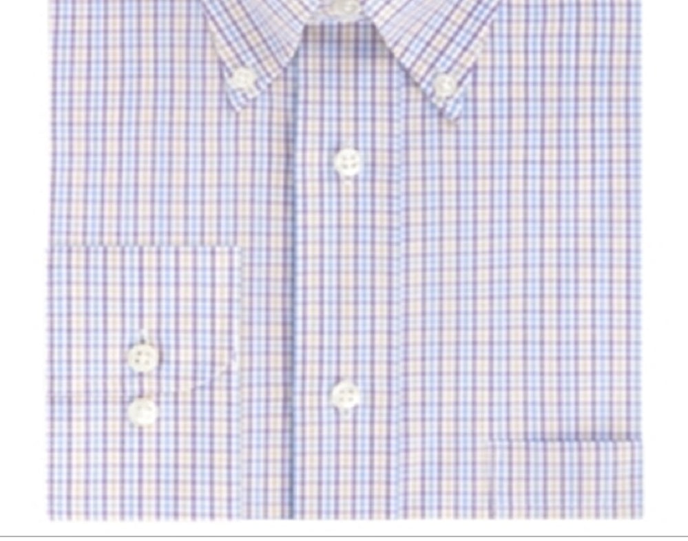 Camisa social masculina Eagle com gola xadrez roxa tamanho 36x37