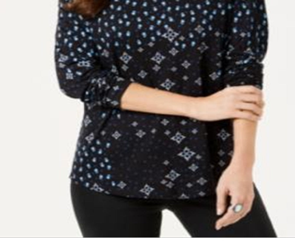 Blusa estampada feminina Style &amp; Co, azul, tamanho X-S