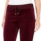 Calça feminina de veludo Charter Club, tamanho grande, merlot