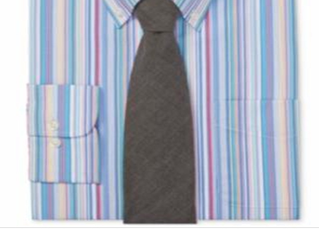 Camisa social listrada masculina Ralph Lauren Classic Fit, azul, tamanho GG