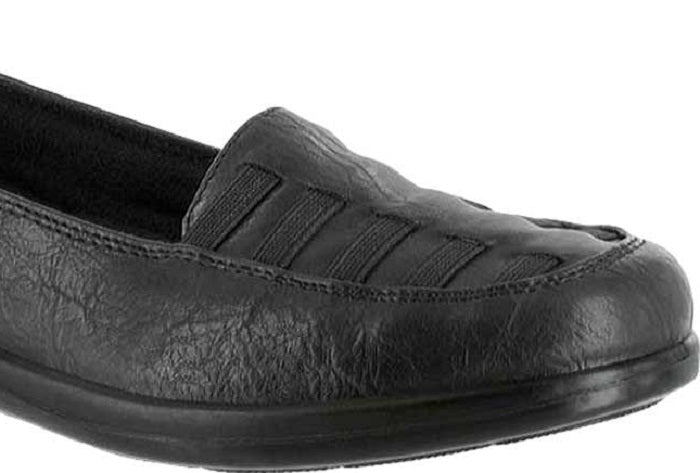 Easy Street Mocassim Feminino Plataforma Burnish com Tiras Comfort Genesis Bico Redondo Preto Tamanho 7 W