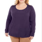 Karen Scott Suéter Feminino Plus com Ombros Abertos Roxo Tamanho 3X