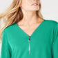 JM Collection Top Feminino com Zíper Verde Tamanho Pequeno P