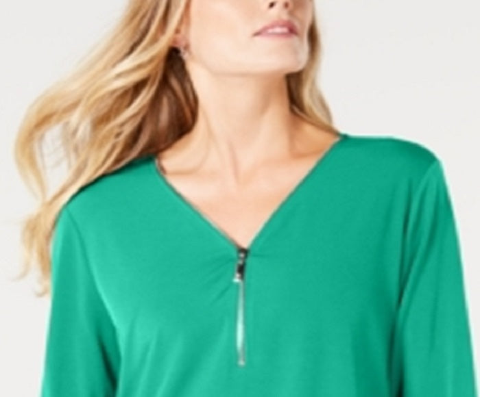 JM Collection Top Feminino com Zíper Verde Tamanho Pequeno P