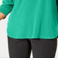 JM Collection Top Feminino com Zíper Verde Tamanho Pequeno P