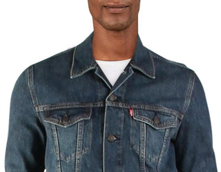 Levi Men's Trucker for Mason Denim Embroidered Jacket Jean Blue Size XX-Large
