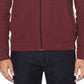 Camisa de manga comprida com zíper completo em malha canelada otomana Perry Ellis masculina, tamanho vinho extragrande