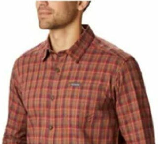 Camisa xadrez Columbia Big &amp; Tall Vapor Ridge III Modern Classic-Fit Masculina Laranja Tamanho Médio