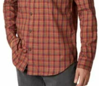 Camisa xadrez Columbia Big &amp; Tall Vapor Ridge III Modern Classic-Fit Masculina Laranja Tamanho Médio
