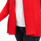 Cardigan feminino Charter Club com gola xale e frente aberta, tamanho pequeno, vermelho