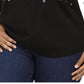 Karen Scott Suéter Feminino Plus Size Gola Redonda Árvore de Natal Preto Tamanho 1X