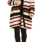 Cardigan feminino listrado com lantejoulas da INC International Concepts, marrom, tamanho pequeno GG