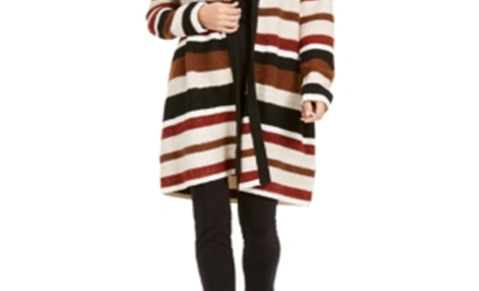 Cardigan feminino listrado com lantejoulas da INC International Concepts, marrom, tamanho pequeno GG