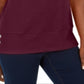 Blusa de algodão com decote redondo e bainha de botão Karen Scott feminina, marrom, tamanho médio