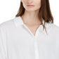 Blusa feminina Alfani com manga amarrada, branca, tamanho pequeno e pequeno
