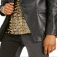 Blazer feminino revestido em couro sintético da INC International Concepts, preto, tamanho pequeno