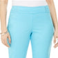 Calça feminina com controle de barriga e tachas JM Collection, azul, tamanho XX-G