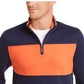 Suéter masculino Club Room com estampa de blocos de cores, ajuste clássico, zíper de um quarto, azul, tamanho médio