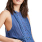 Blusa túnica feminina Adelaide da Free People, azul, tamanho XS