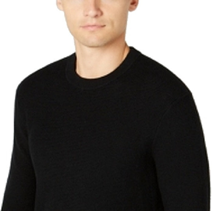 Michael Kors Suéter Masculino com Gola Redonda e Textura, Preto, Tamanho XXG