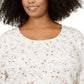Karen Scott Plus Wheat Fields Top Feminino Branco Tamanho 0X